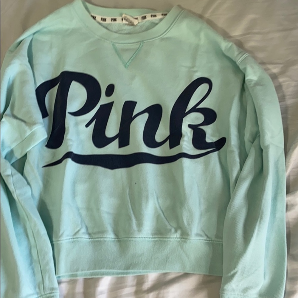 Mint green Pink crewneck